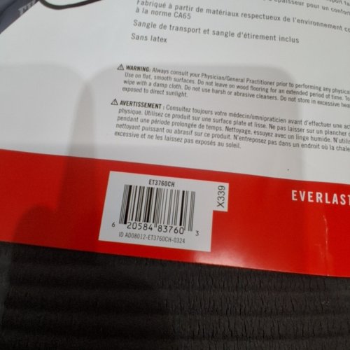 3PC EVERLAST NBR EXERCISE MAT WITH CARRY AND STRETCHING STRAP - 15 MM THICK - CHARCOAL (MODEL: ET3760CH) image 3