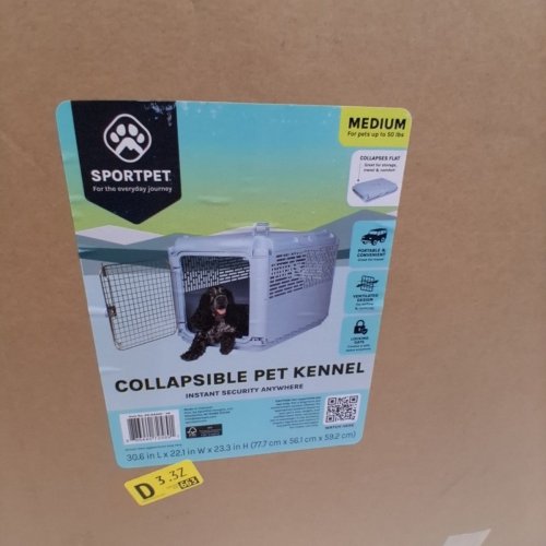 SPORTPET COLLAPSIBLE PET KENNEL - MEDIUM, 30" X 22" X 23" - UP TO 50 LBS - BLUE (MODEL:23-HA047) image 5