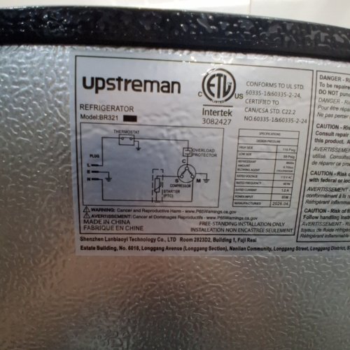UPSTREMAN SINGLE DOOR MINI FRIDGE WITH FREEZER AND MINI ICE TRAY - 3.2 CU. FT. - BLACK (MODEL: BR321) image 4