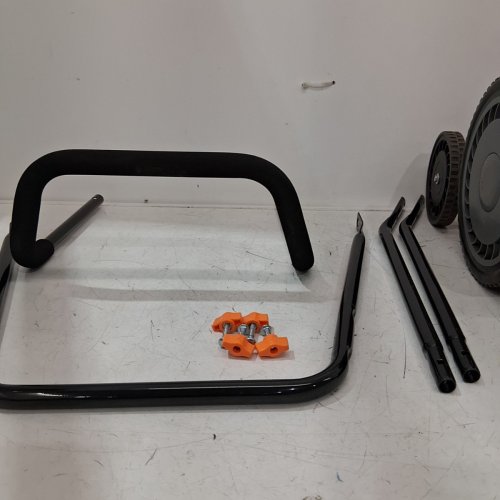 LAWNMASTER ENVIRONMENTALLY FRIENDLY MOTORLESS PUSH REEL LAWN MOWER - 18" - 5" BLADE - ORANGE (MODEL: LMRM1801) image 4
