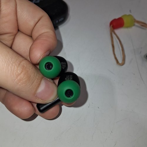 HOUSE OF MARLEY LITTLE BIRD WIRELESS BLUETOOTH EARBUDS WITH CHARGING CASE - BLACK / GREEN (MODEL: EM-JE123) image 7