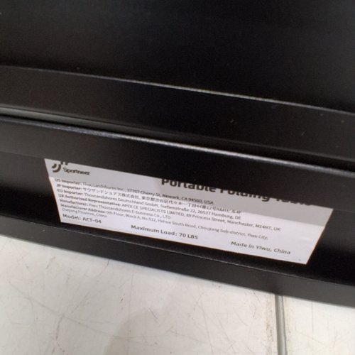 SPORTNEER PORTABLE FOLDING TABLE - 35" X 23" - 70LBS MAX LOAD - BLACK (MODEL: ACT-04) image 2