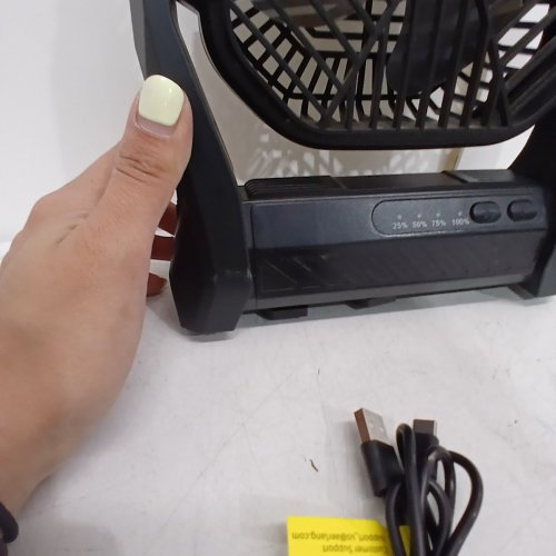 PORTABLE CAMPING FAN WITH LED LIGHT & 360° HOOK FOR TRAVELING - 20000 MAH - BLACK (MODEL: PF1S) image 5