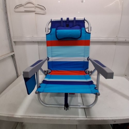 RIO BEACH BACKPACK BEACH CHAIR - 20" X 33" - ORANGE / BLUE (MODEL: 1952275) image 4