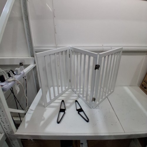 3-PANEL WOODEN EXTENDABLE PET GATE - 54" X 72" - WHITE image 2