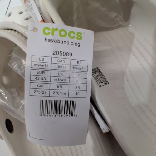 UNISEX CROCS BAYABAND CLOG - MEN'S 9 / WOMEN'S 11 - WHITE image 2