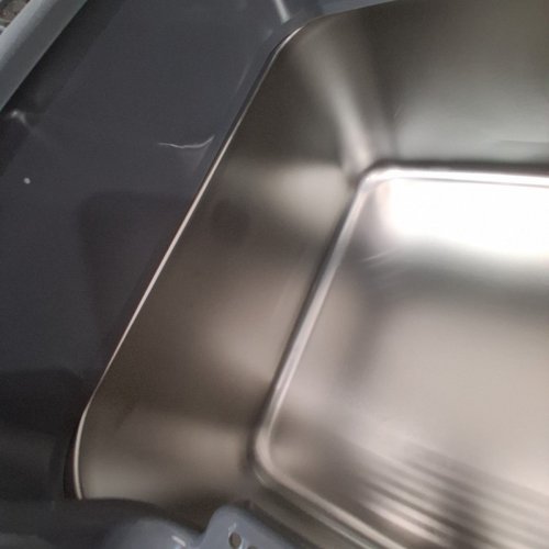 STAINLESS STEEL CAT LITTER BOX WITH LID AND SCOOP - 17" X 13" X 6" - GREY/SILVER (MODEL: PSK202) image 5