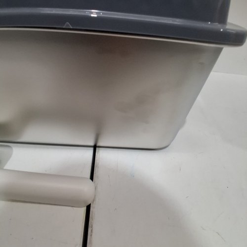 STAINLESS STEEL CAT LITTER BOX WITH LID AND SCOOP - 17" X 13" X 6" - GREY/SILVER (MODEL: PSK202) image 7