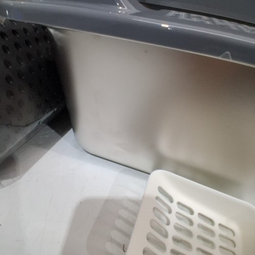 STAINLESS STEEL CAT LITTER BOX WITH LID AND SCOOP - 17" X 13" X 6" - GREY/SILVER (MODEL: PSK202) image 8
