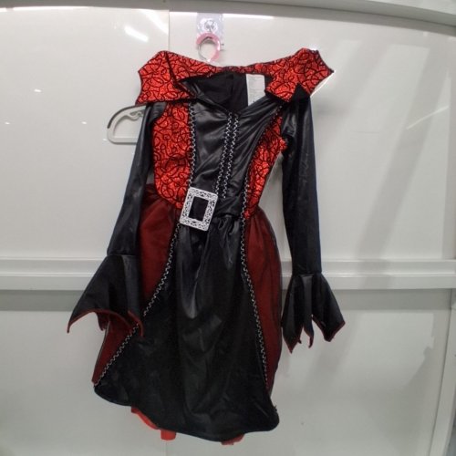 GIRL'S GOTHIC VAMPIRESS COSTUME - SMALL - BLACK AND RED image 3