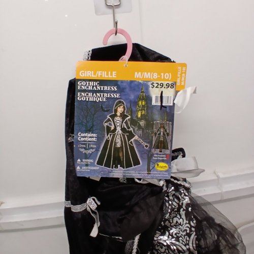 GIRLS PARTYHOLIC GOTHIC ENCHANTRESS COSTUME - MEDIUM (8-10) - BLACK / SILVER image 3