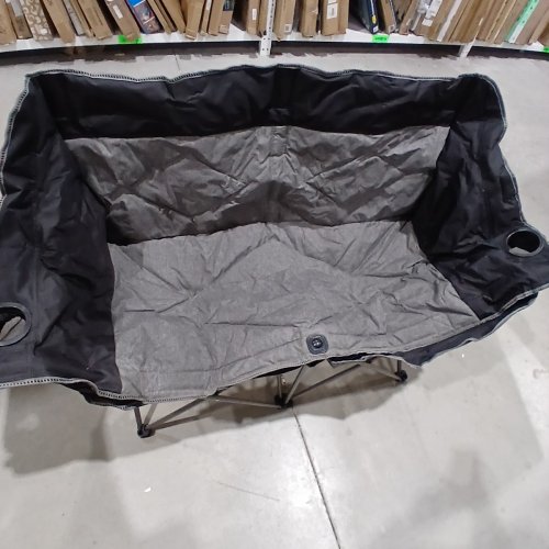 NORTHROAD PORTABLE LOVESEAT CAMPING CHAIR WITH 2 CUP HOLDER & MESH STORAGE - 600LBS CAPACITY - BLACK/GREY (MODEL: ‎BL-105-BLACK) image 2