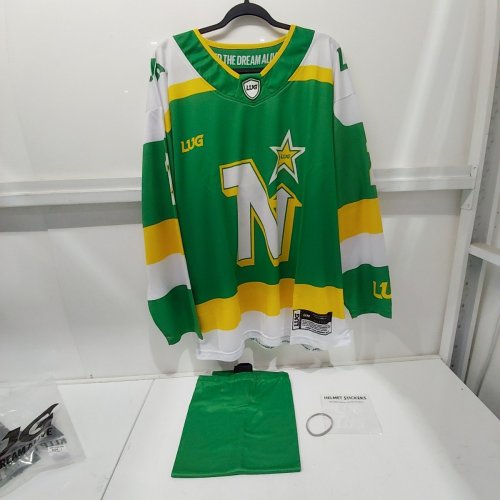 MENS LUG NORTHERN STARS HOCKEY JERSEY AND SOCKS - #2 - LARGE - GREEN image 2