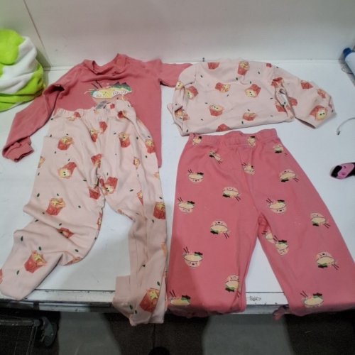 4PC GIRLS PEKKLE LONG SLEEVE PAJAMA SETS - 7/8 - PINK RAMEN image 3