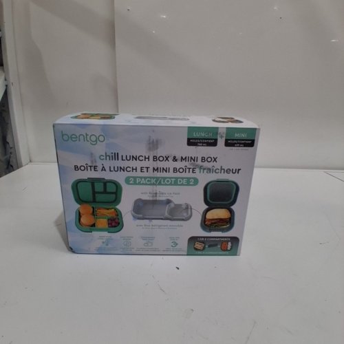 2PC BENTGO CHILL LUNCH BOX AND MINI BOX CONTAINERS WITH ICE PACKS - GREEN/GREY (MODEL: 1997883) image 4