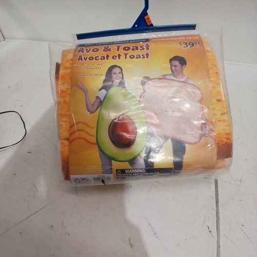 2PC ADULT AVOCADO AND TOAST COSTUME - MEDIUM 32-34 - GREEN AND ORANGE (ITEM: CA37165M) image 3