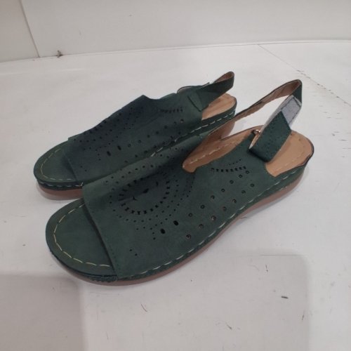 WOMEN'S PERFORATED SLINGBACK SANDALS - WOMEN'S 8.5 - DARK GREEN image 2