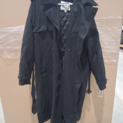 MEN'S LONDON FOG ICONIC DOUBLE BREASTED TRENCH COAT WITH ZIP OUT LINER - 44L - BLACK (STYLE: L90135) image 2