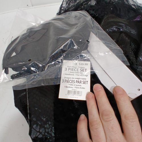 3PC GIRLS PALAMON DARK MAGIC DRAGON COSTUME - LARGE (10-12) - BLACK (STYLE: 40943BK) image 3