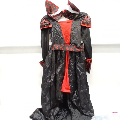 2PC GIRL'S PARTYHOLICS BLOODMOON BELLA COSTUME - MEDIUM (8-10) - BLACK / RED (STYLE: 14882 ) image 2