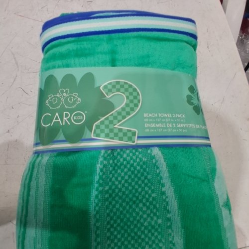 2PK CARO KIDS BEACH TOWELS - 27" X 50" - GREEN (MODEL: 3434110) image 3