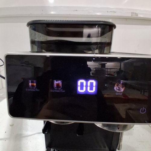 AMZCHEF HOT & COLD BREW ESPRESSO MACHINE WITH BUILT IN ADJUSTABLE GRINDER - BLACK/STAINLESS - (MODEL: CM5560) image 2