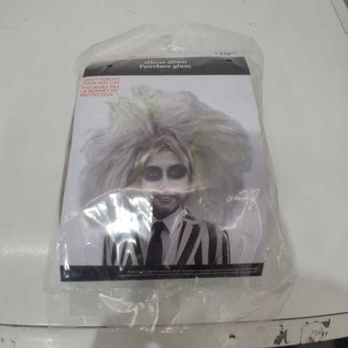 BOYS WAY TO CELEBRATE GHOST GLAM WIG - ONE SIZE FITS MOST - GRAY AND NEON GREEN image 2