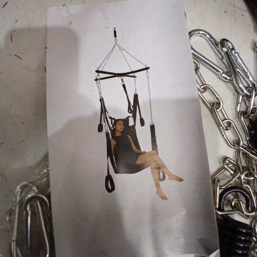 INDOOR CEILING MOUNTED SEX SWING - 500LB CAP - BLACK image 2