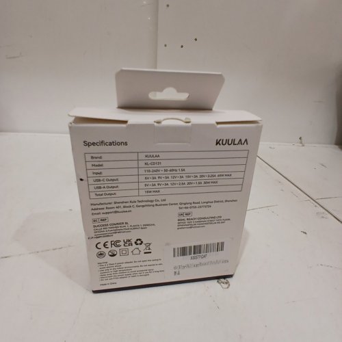 2PC KUULAA GAN USB CHARGING BLOCK & USB-C POWER CORD - 65W - LIGHT BLUE (MODEL: KL-CD131) image 3