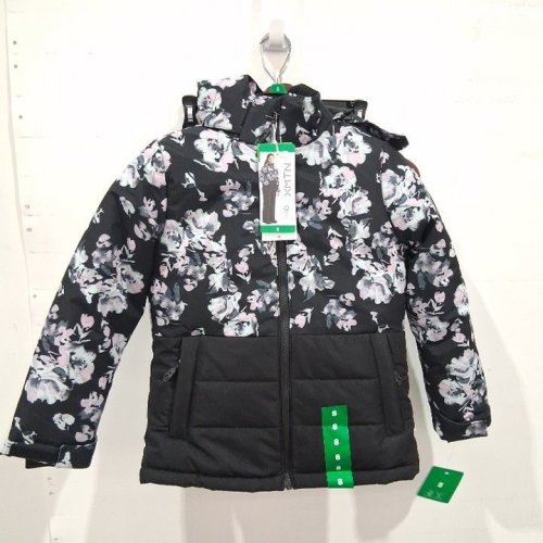 2PC GIRL'S XMTN SNOWSUIT - INSULATED JACKET AND BIB SNOWPANTS - 8 - BLACK/WHITE/PINK (STYLE: 7002204) image 2
