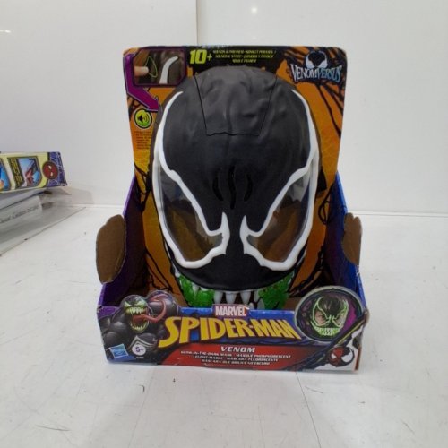 MARVEL SPIDER-MAN VENOM GLOW-IN-THE-DARK MASK - BLACK/WHITE image 2