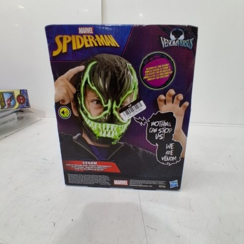 MARVEL SPIDER-MAN VENOM GLOW-IN-THE-DARK MASK - BLACK/WHITE image 3