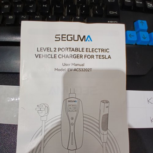 SEGUMA LEVEL 2 IP65 PORTABLE EV ELECTRIC VEHICLE CHARGER FOR TESLA - 32 AMP - 7.68 KW - 25FT - BLACK (MODEL: EV-ACS3202T) image 7