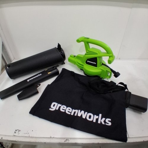 GREENWORKS 2 SPEED CORDED LEAF BLOWER/VACUUM - 230 MPH - 12A - GREEN/BLACK (MODEL: 24022) image 3