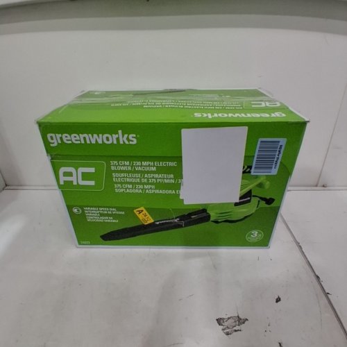 GREENWORKS 2 SPEED CORDED LEAF BLOWER/VACUUM - 230 MPH - 12A - GREEN/BLACK (MODEL: 24022) image 5