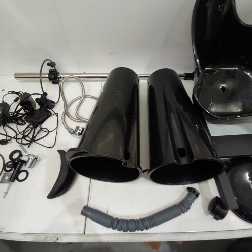 PORTABLE SHAMPOO BASIN HAIR WASHING SINK WITH CLEAN AND DIRTY WATER BUCKETS AND SHOWER HEAD, HEIGHT AND TILT ADJUSTMENT - 20L - BLACK image 4