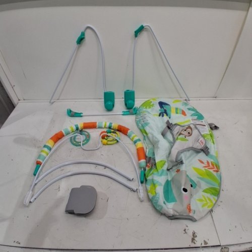 BABY BRIGHT STARTS NO SLIP BOUNCER SOOTHING VIBRATIONS INFANT SEAT - RAINFOREST VIBES - MULTICOLOUR - (MODEL: 12227-ES) image 2