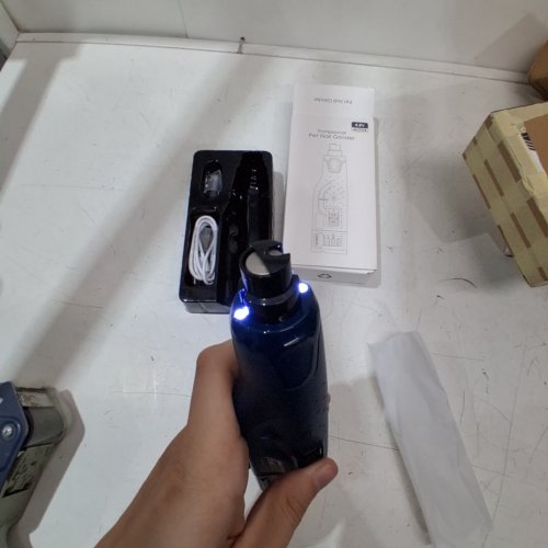 CASFUY USB CHARGEABLE QUIET DOG NAIL GRINDER WITH 6 SPEEDS, 2 LED LIGHTS AND DUST CAP - 45DB - NAVY image 2