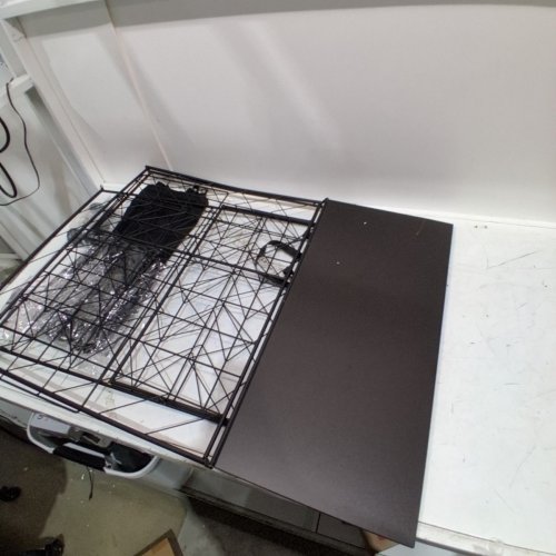 WOWLIVE WIRE FRAME LAUNDRY BASKET / HAMPER WITH 3 SECTIONS & WHEELS - 142L - BLACK (MODEL : B0BW2TYCYK) image 6