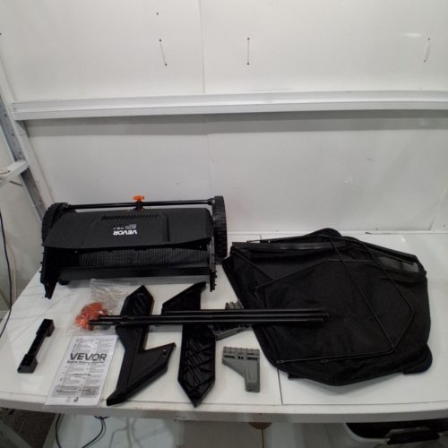HEAVY DUTY PUSH LAWN SWEEPER WITH MESH COLLECTION HOPPER BAG - 21" - BLACK/ORANGE (MODEL: S19-001A) image 2