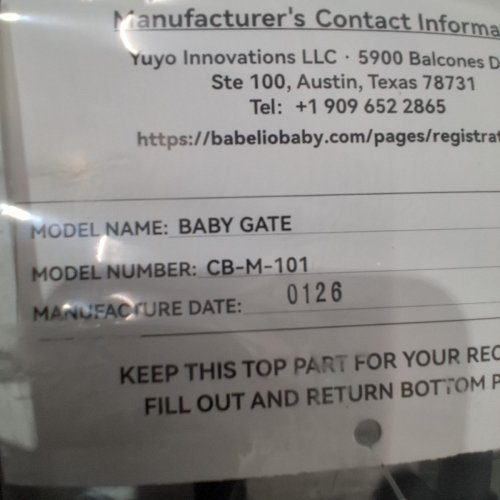 BABELIO PRESSURE MOUNTED METAL BABY GATE - 36" X 29"-48" - BLACK - (MODEL: CB-M-101) image 3