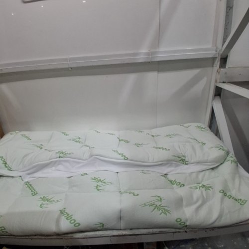 NIAGARA SLEEP SOLUTION ULTRA SOFT PLUSH BAMBOO MATRESS TOPPER - QUEEN RV - WHITE/GREEN image 2