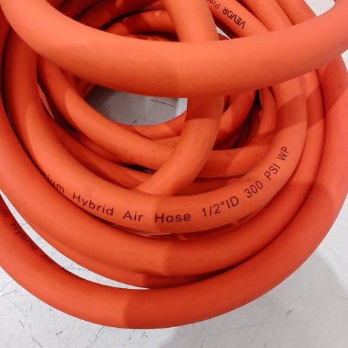 VEVOR ALL-WEATHER, KINK-RESISTANT, PNEUMATIC HYBRID AIR COMPRESSOR HOSE - 50FT X 1/2" - 300 PSI - ORANGE (MODEL:HAH1250) image 3