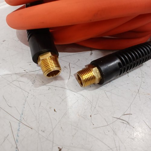 VEVOR ALL-WEATHER, KINK-RESISTANT, PNEUMATIC HYBRID AIR COMPRESSOR HOSE - 50FT X 1/2" - 300 PSI - ORANGE (MODEL:HAH1250) image 4