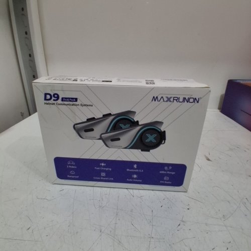 2PK MAXRUNON MOTORCYCLE BLUETOOTH FAST CHARGING HEADSET WITH AUDIO INTERCOM SYSTEM - 10000MAH - GREY/BLACK (MODEL: D9) image 6