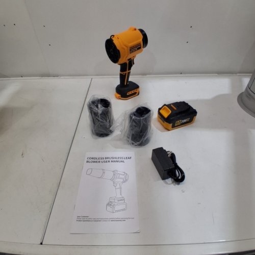 CORDLESS BRUSHLESS LEAF BLOWER - 20 V MAX, 4.0 AH BATTERY - YELLOW / BLACK image 4