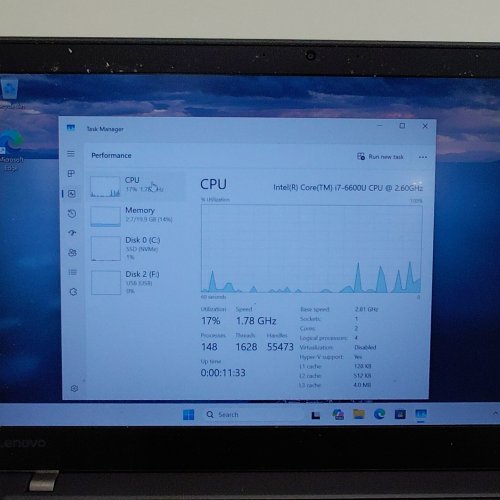 LENOVO THINKPAD T470S BUSINESS LAPTOP - 14" FHD SCREEN - INTEL I7-6600U 20GB RAM - 256GB SSD - WINDOWS 11 - BLACK image 5