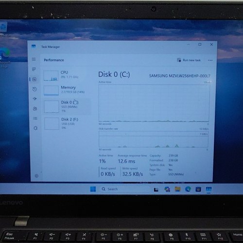 LENOVO THINKPAD T470S BUSINESS LAPTOP - 14" FHD SCREEN - INTEL I7-6600U 20GB RAM - 256GB SSD - WINDOWS 11 - BLACK image 7