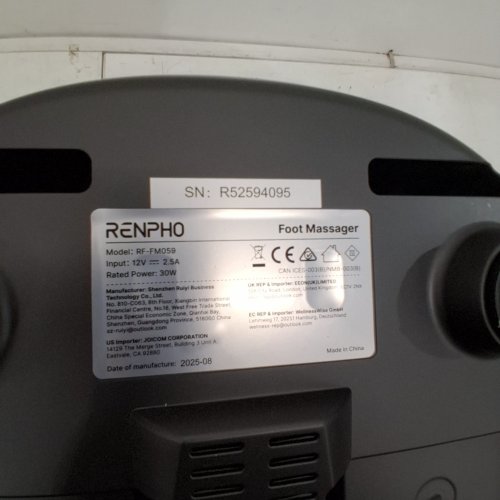 RENPHO SHIATSU FOOT MASSAGER - 12 V - 30W - BLACK (MODEL: RF-FM059) image 3