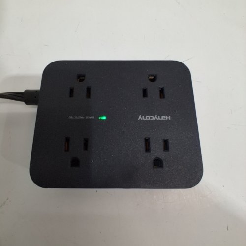 HANYCONY POWER BAR SURGE PROTECTOR WITH 8AC OUTLETS, 4 USB (2 USB C) CHARGING PORTS - 10FT - BLACK (MODEL: HN8U5WC2) image 2